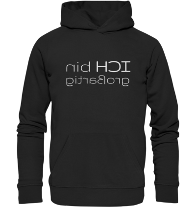 Spiegelgewand - Reiche deinem Spiegelbild die Hand - front organic hoodie 272727 1116x 45