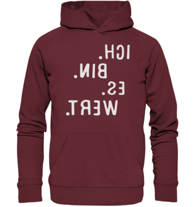 Spiegelgewand - Reiche deinem Spiegelbild die Hand - front organic hoodie 672b34 1116x 57