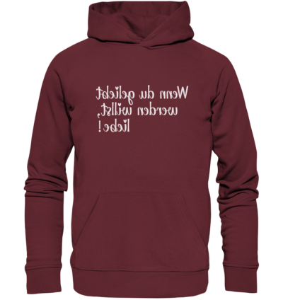 Spiegelgewand - Reiche deinem Spiegelbild die Hand - front organic hoodie 672b34 1116x 69