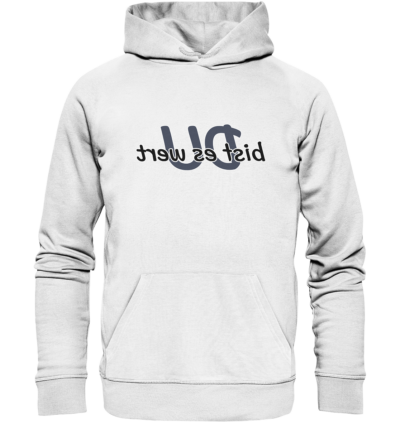 Spiegelgewand - Reiche deinem Spiegelbild die Hand - front organic hoodie f8f8f8 1116x 11