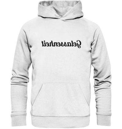 Gelassenheit - Spiegelschrift - Hochwertiger Unisex Bio Hoodie 11 Spiegelgewand - Reiche deinem Spiegelbild die Hand - front organic hoodie f8f8f8 1116x 13