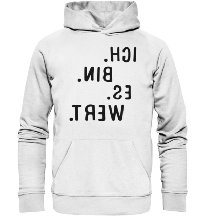 Spiegelgewand - Reiche deinem Spiegelbild die Hand - front organic hoodie f8f8f8 1116x 57