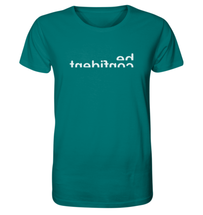 Be confident - Spiegelschrift - Unisex Bio T-Shirt 13 Spiegelgewand - Reiche deinem Spiegelbild die Hand - front organic shirt 007373 1116x 36