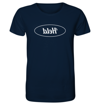 Held - Spiegelschrift - Unisex Bio T-Shirt 12 Spiegelgewand - Reiche deinem Spiegelbild die Hand - front organic shirt 0e2035 1116x 25