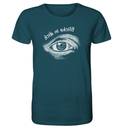 Blicke in dich - Spiegelschrift - Unisex Bio T-Shirt 16 Spiegelgewand - Reiche deinem Spiegelbild die Hand - front organic shirt 204d59 1116x 3