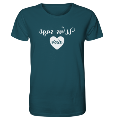 Was sagt dein Herz - Spiegelschrift - Unisex Bio T-Shirt 16 Spiegelgewand - Reiche deinem Spiegelbild die Hand - front organic shirt 204d59 1116x 43