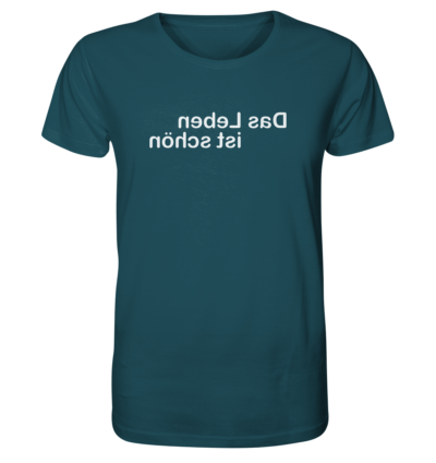 Das Leben ist schön - Spiegelschrift - Unisex Bio T-Shirt 16 Spiegelgewand - Reiche deinem Spiegelbild die Hand - front organic shirt 204d59 1116x 7