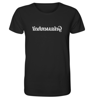Gelassenheit - Spiegelschrift - Unisex Bio T-Shirt 10 Spiegelgewand - Reiche deinem Spiegelbild die Hand - front organic shirt 272727 1116x 13