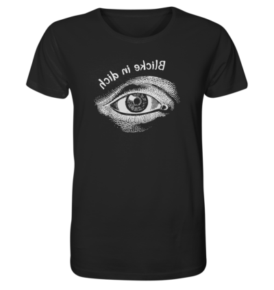 Blicke in dich - Spiegelschrift - Unisex Bio T-Shirt 10 Spiegelgewand - Reiche deinem Spiegelbild die Hand - front organic shirt 272727 1116x 3