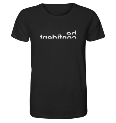 Be confident - Spiegelschrift - Unisex Bio T-Shirt 10 Spiegelgewand - Reiche deinem Spiegelbild die Hand - front organic shirt 272727 1116x 36