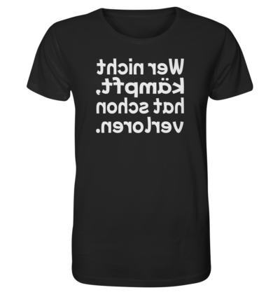 Spiegelgewand - Reiche deinem Spiegelbild die Hand - front organic shirt 272727 1116x 81