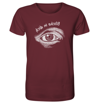 Blicke in dich - Spiegelschrift - Unisex Bio T-Shirt 11 Spiegelgewand - Reiche deinem Spiegelbild die Hand - front organic shirt 672b34 1116x 3