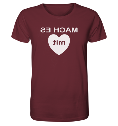 Mach es mit Herz - Spiegelschrift - Unisex Bio T-Shirt 11 Spiegelgewand - Reiche deinem Spiegelbild die Hand - front organic shirt 672b34 1116x 42