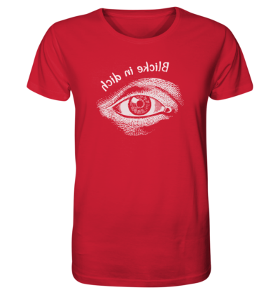 Blicke in dich - Spiegelschrift - Unisex Bio T-Shirt 14 Spiegelgewand - Reiche deinem Spiegelbild die Hand - front organic shirt cb1f34 1116x 3