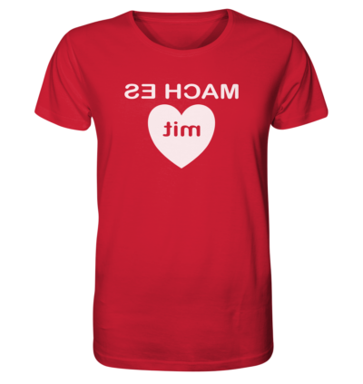 Mach es mit Herz - Spiegelschrift - Unisex Bio T-Shirt 14 Spiegelgewand - Reiche deinem Spiegelbild die Hand - front organic shirt cb1f34 1116x 42