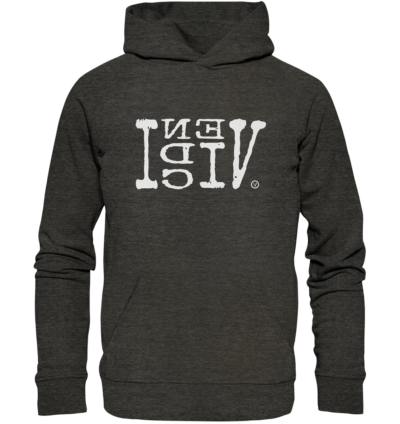 VENI VIDI VICI - Spiegelschrift - Hochwertiger Unisex Bio Hoodie 8 Spiegelgewand - Reiche deinem Spiegelbild die Hand - front organic hoodie 1b1c1a 1116x 2