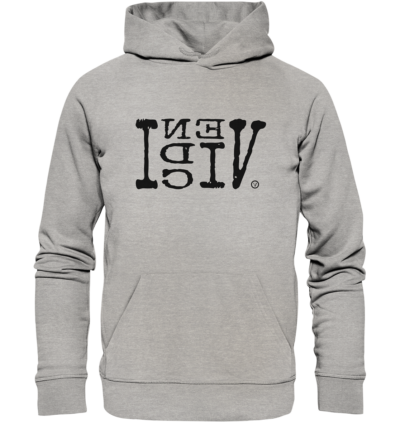 VENI VIDI VICI - Spiegelschrift - Hochwertiger Unisex Bio Hoodie 10 Spiegelgewand - Reiche deinem Spiegelbild die Hand - front organic hoodie c2c1c0 1116x 2