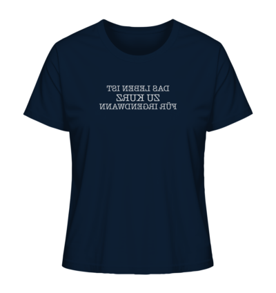 Das Leben ist zu kurz für irgendwann - Spiegelschrift - Damen Bio T-Shirt 11 Spiegelgewand - Reiche deinem Spiegelbild die Hand - front ladies organic shirt 0e2035 1116x 11