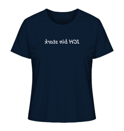 Ich bin stark - Spiegelschrift - Damen Bio T-Shirt 11 Spiegelgewand - Reiche deinem Spiegelbild die Hand - front ladies organic shirt 0e2035 1116x 17