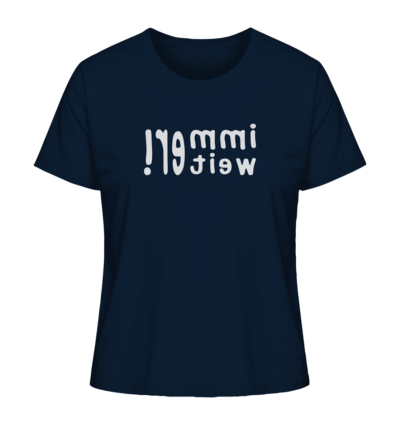 Immer weiter! - Spiegelschrift - Damen Bio T-Shirt 11 Spiegelgewand - Reiche deinem Spiegelbild die Hand - front ladies organic shirt 0e2035 1116x 29