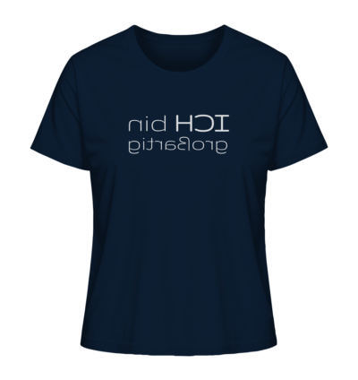 Ich bin großartig - Spiegelschrift - Damen Bio T-Shirt 11 Spiegelgewand - Reiche deinem Spiegelbild die Hand - front ladies organic shirt 0e2035 1116x 36