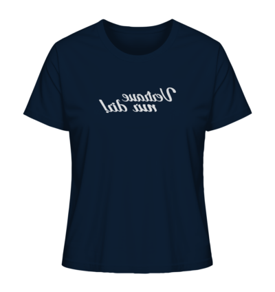 Vertraue nur dir! - Spiegelschrift - Damen Bio T-Shirt 11 Spiegelgewand - Reiche deinem Spiegelbild die Hand - front ladies organic shirt 0e2035 1116x 38