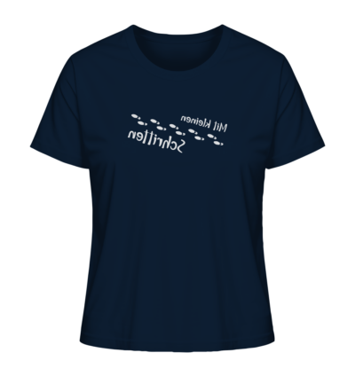 Mit kleinen Schritten - Spiegelschrift - Damen Bio T-Shirt 11 Spiegelgewand - Reiche deinem Spiegelbild die Hand - front ladies organic shirt 0e2035 1116x 41