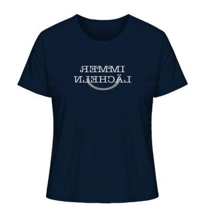 Immer lächeln - Spiegelschrift - Damen Bio T-Shirt 11 Spiegelgewand - Reiche deinem Spiegelbild die Hand - front ladies organic shirt 0e2035 1116x 73