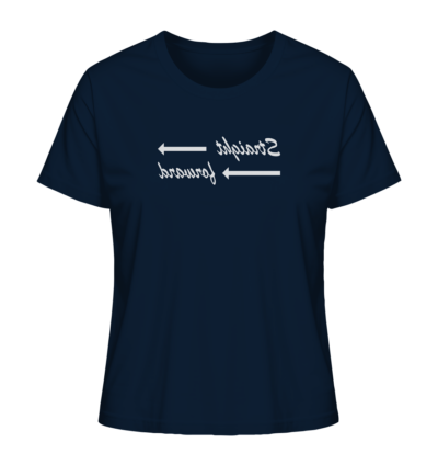Straight forward - Spiegelschrift - Damen Bio T-Shirt 11 Spiegelgewand - Reiche deinem Spiegelbild die Hand - front ladies organic shirt 0e2035 1116x 77