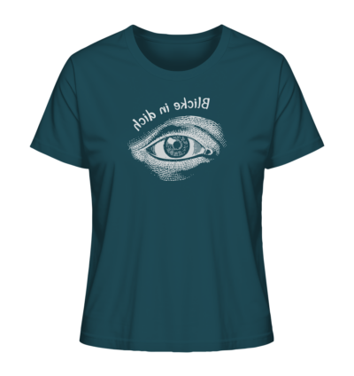 Blicke in dich - Spiegelschrift - Damen Bio T-Shirt 14 Spiegelgewand - Reiche deinem Spiegelbild die Hand - front ladies organic shirt 204d59 1116x 27