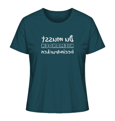 Du musst niemanden beeindrucken - Spiegelschrift - Damen Bio T-Shirt 14 Spiegelgewand - Reiche deinem Spiegelbild die Hand - front ladies organic shirt 204d59 1116x 33