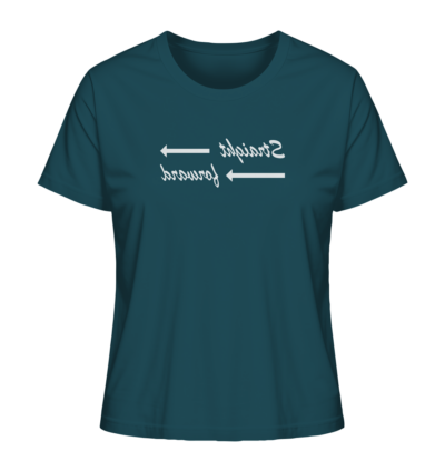 Straight forward - Spiegelschrift - Damen Bio T-Shirt 14 Spiegelgewand - Reiche deinem Spiegelbild die Hand - front ladies organic shirt 204d59 1116x 77