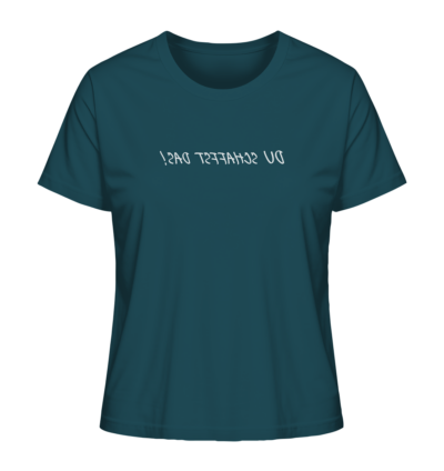 Du schaffst das! - Spiegelschrift - Damen Bio T-Shirt 14 Spiegelgewand - Reiche deinem Spiegelbild die Hand - front ladies organic shirt 204d59 1116x 78