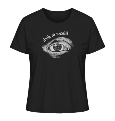 Blicke in dich - Spiegelschrift - Damen Bio T-Shirt 9 Spiegelgewand - Reiche deinem Spiegelbild die Hand - front ladies organic shirt 272727 1116x 27
