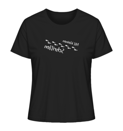 Mit kleinen Schritten - Spiegelschrift - Damen Bio T-Shirt 9 Spiegelgewand - Reiche deinem Spiegelbild die Hand - front ladies organic shirt 272727 1116x 41