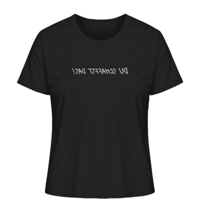 Du schaffst das! - Spiegelschrift - Damen Bio T-Shirt 9 Spiegelgewand - Reiche deinem Spiegelbild die Hand - front ladies organic shirt 272727 1116x 78