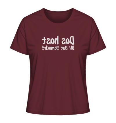 Das hast du gut gemacht - Spiegelschrift - Damen Bio T-Shirt 10 Spiegelgewand - Reiche deinem Spiegelbild die Hand - front ladies organic shirt 672b34 1116x 18