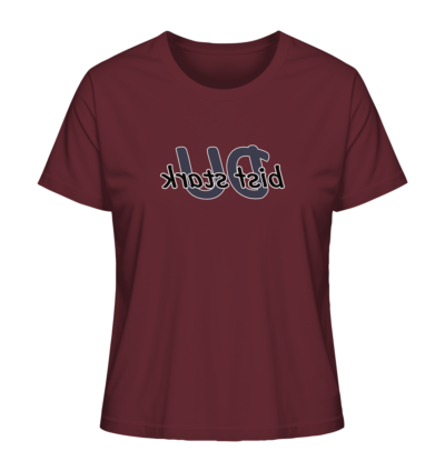 Du bist stark - Spiegelschrift - Damen Bio T-Shirt 10 Spiegelgewand - Reiche deinem Spiegelbild die Hand - front ladies organic shirt 672b34 1116x 22