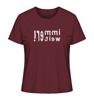Immer weiter! - Spiegelschrift - Damen Bio T-Shirt 10 Spiegelgewand - Reiche deinem Spiegelbild die Hand - front ladies organic shirt 672b34 1116x 29