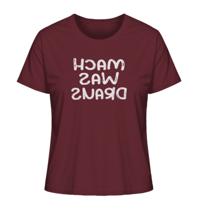 Mach was draus - Spiegelschrift - Damen Bio T-Shirt 10 Spiegelgewand - Reiche deinem Spiegelbild die Hand - front ladies organic shirt 672b34 1116x 31