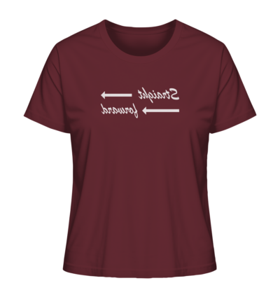 Straight forward - Spiegelschrift - Damen Bio T-Shirt 10 Spiegelgewand - Reiche deinem Spiegelbild die Hand - front ladies organic shirt 672b34 1116x 77