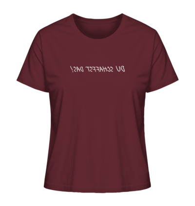 Du schaffst das! - Spiegelschrift - Damen Bio T-Shirt 10 Spiegelgewand - Reiche deinem Spiegelbild die Hand - front ladies organic shirt 672b34 1116x 78