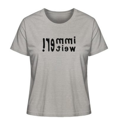 Immer weiter! - Spiegelschrift - Damen Bio T-Shirt 12 Spiegelgewand - Reiche deinem Spiegelbild die Hand - front ladies organic shirt c2c1c0 1116x 29