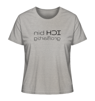 Ich bin großartig - Spiegelschrift - Damen Bio T-Shirt 12 Spiegelgewand - Reiche deinem Spiegelbild die Hand - front ladies organic shirt c2c1c0 1116x 36