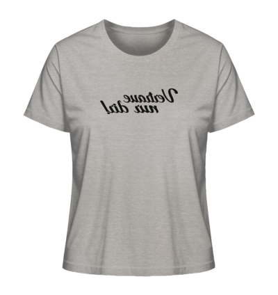 Vertraue nur dir! - Spiegelschrift - Damen Bio T-Shirt 12 Spiegelgewand - Reiche deinem Spiegelbild die Hand - front ladies organic shirt c2c1c0 1116x 38