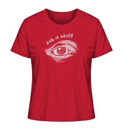 Blicke in dich - Spiegelschrift - Damen Bio T-Shirt 13 Spiegelgewand - Reiche deinem Spiegelbild die Hand - front ladies organic shirt cb1f34 1116x 27