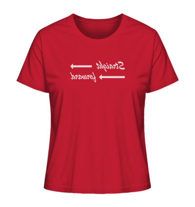 Straight forward - Spiegelschrift - Damen Bio T-Shirt 13 Spiegelgewand - Reiche deinem Spiegelbild die Hand - front ladies organic shirt cb1f34 1116x 77
