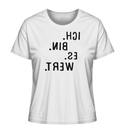 Spiegelgewand - Reiche deinem Spiegelbild die Hand - front ladies organic shirt f8f8f8 1116x 12