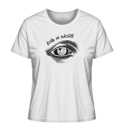 Blicke in dich - Spiegelschrift - Damen Bio T-Shirt 15 Spiegelgewand - Reiche deinem Spiegelbild die Hand - front ladies organic shirt f8f8f8 1116x 27