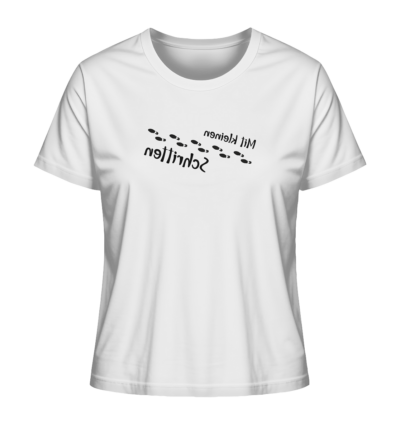 Mit kleinen Schritten - Spiegelschrift - Damen Bio T-Shirt 15 Spiegelgewand - Reiche deinem Spiegelbild die Hand - front ladies organic shirt f8f8f8 1116x 41